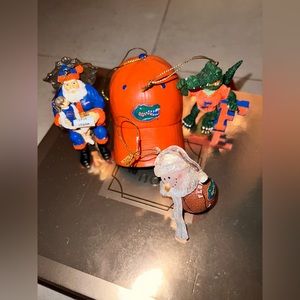 🐊 FLORIDA GATORS 💙🧡 Christmas 🎄 Ornament Lot (4)